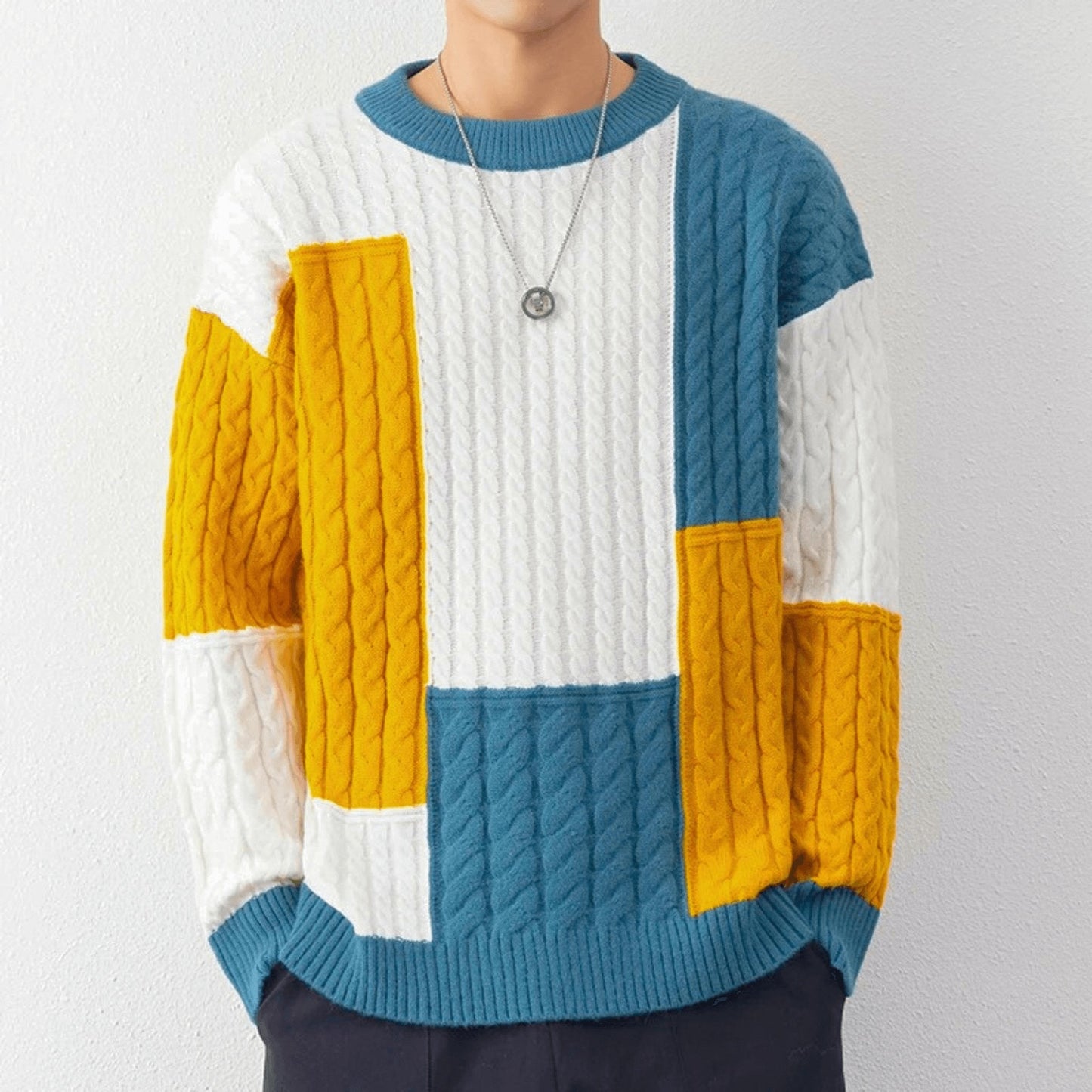 Knitted Patchwork Pullover