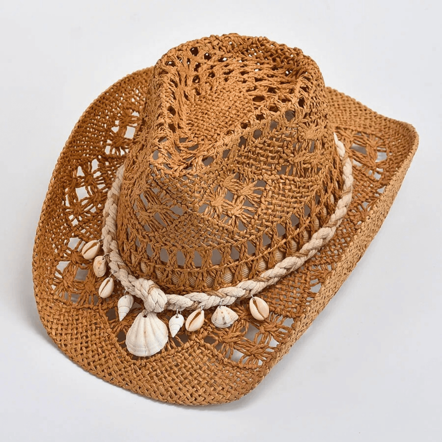 Boho Seashell Straw Hat