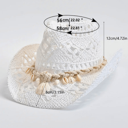 Boho Seashell Straw Hat