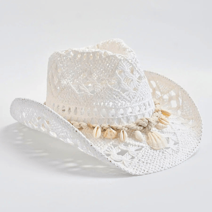 Boho Seashell Straw Hat